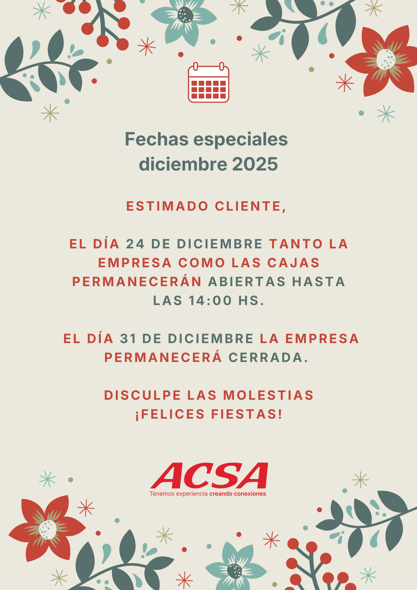 Horarios Dias Festivos